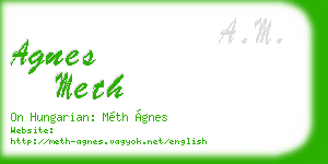 agnes meth business card